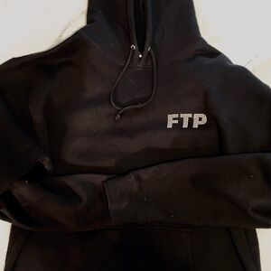 FTP RARE sold out Black hoodie with RHINESTONES *authenticb